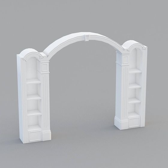 Elegant Arch Bookshelf 3D model for Creative Spaces