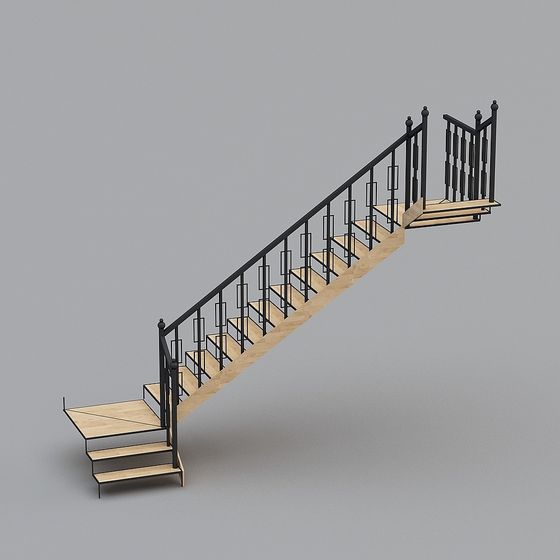 Stylish Low-Polygon Staircase 3D model
