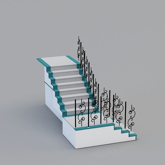 Art Nouveau Staircase 3D model for Creative Spaces