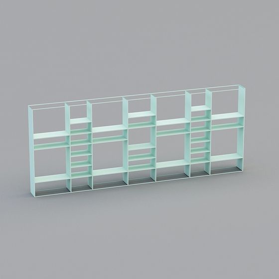 Stylish Geometric Bookshelf 3D model for Contemporary Spaces
