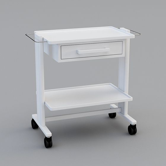Sleek Medical Cart 3D model with Low-Poly Design