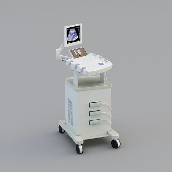 Realistic Ultrasound Diagnostic Cart 3D model