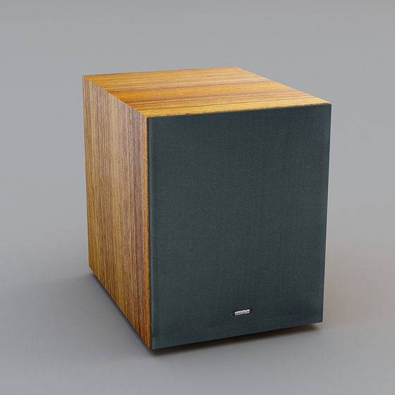 Wooden Speaker Low Poly 3D Model