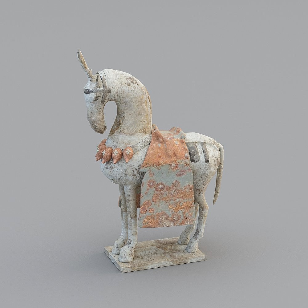 Chinese Terra cotta horse sculpture 3D model