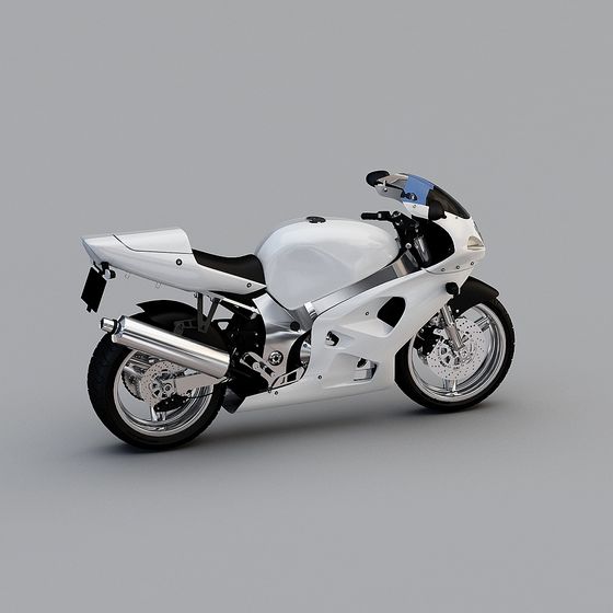 Gray Motorcycle 3D Model – Membership Item