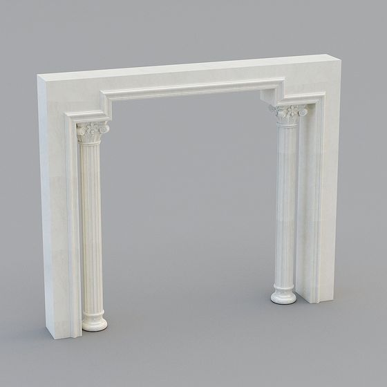 Elegant Roman Column Portico 3D model for Creative Projects