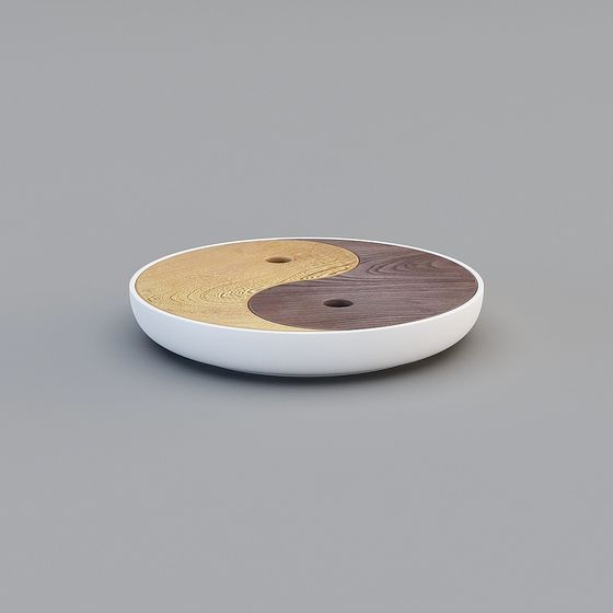 Elegant Balance Plate 3D Model – Tai Chi Inspired Wood Design