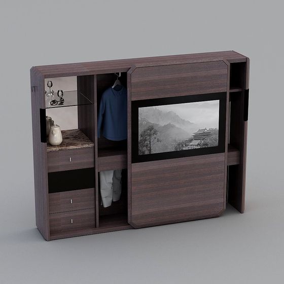 Stylish Multi-functional Storage Cabinet 3D model