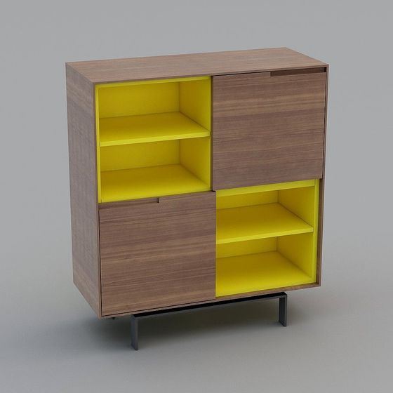 Chic Low-Poly Cabinet 3D model for Modern Spaces