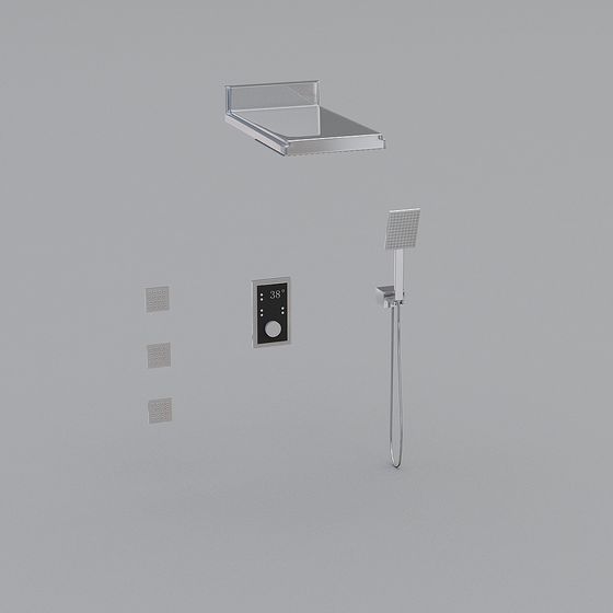 Contemporary Shower System 3D model for Modern Interiors