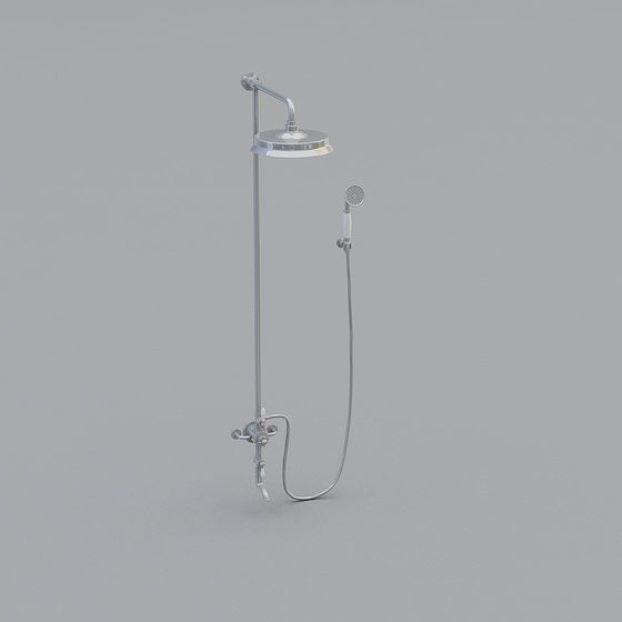 Elegant Low-Polygon Shower System 3D model