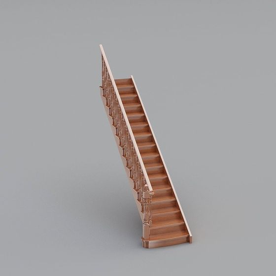 Elegant Low-Polygon Staircase 3D model for Modern Spaces