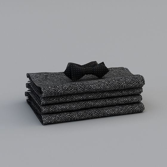 Folded Silk Scarf Low-Poly 3D model