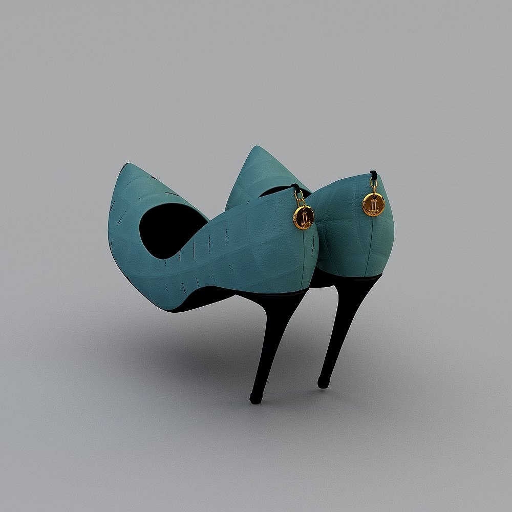 베벨 체크 무늬 힐