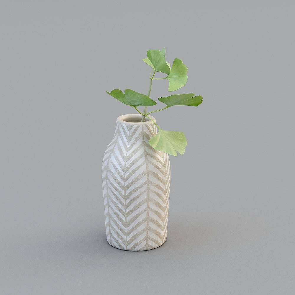 Minimalist Vase 3D Model for Natural Elegance