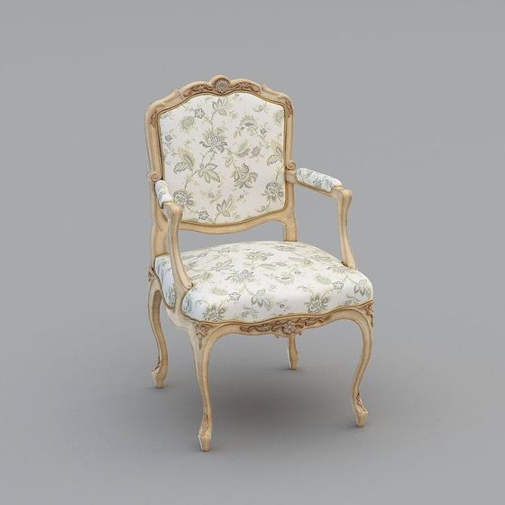 Rococo Style Armchair 3D model