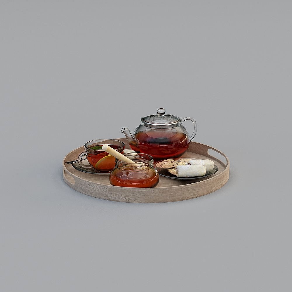 Elegant 3D Tea Set Model for Tranquil Afternoons