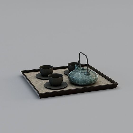 Elegant Tea Set 3D model for Relaxed Interiors
