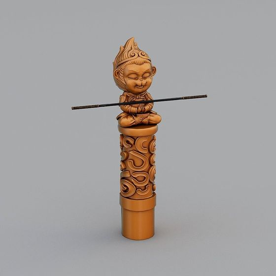 Wukong Pillar 3D model - Mystical Eastern Fantasy