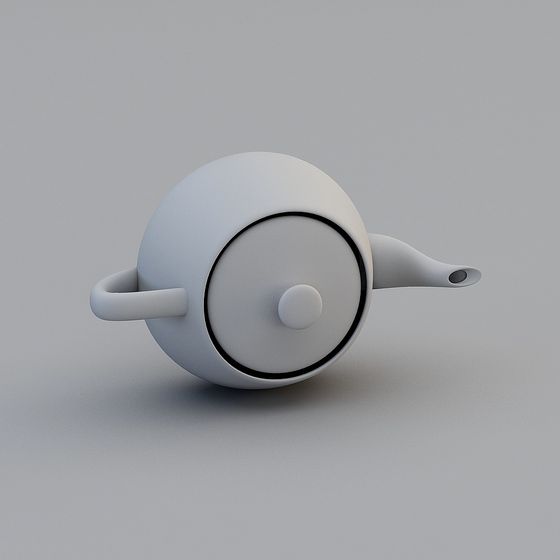 Minimalist Teapot 3D model with Low-Poly Design
