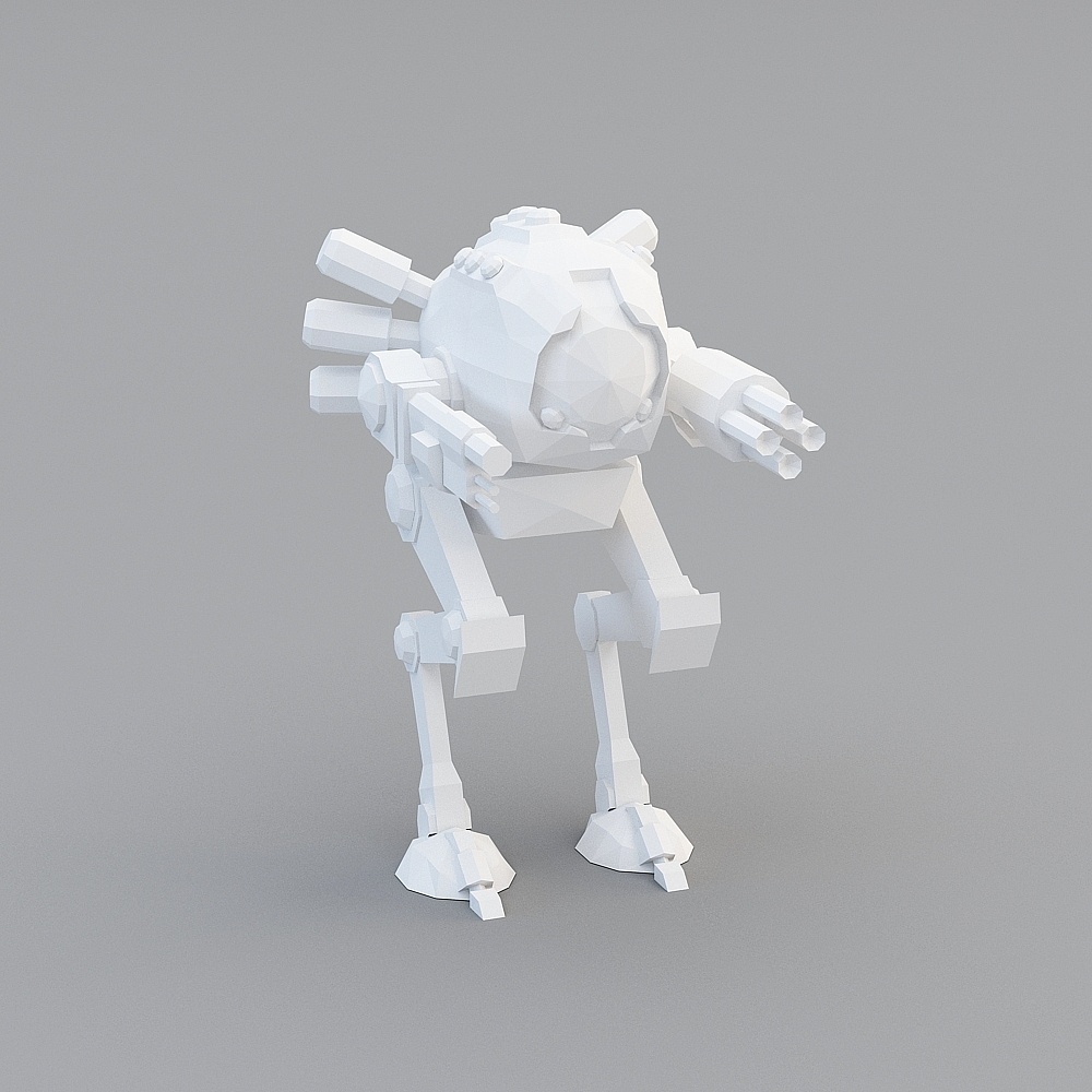 Low Polygon Mech Warrior 3D model for Sci-Fi Environments