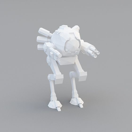 Low Polygon Mech Warrior 3D model for Sci-Fi Environments
