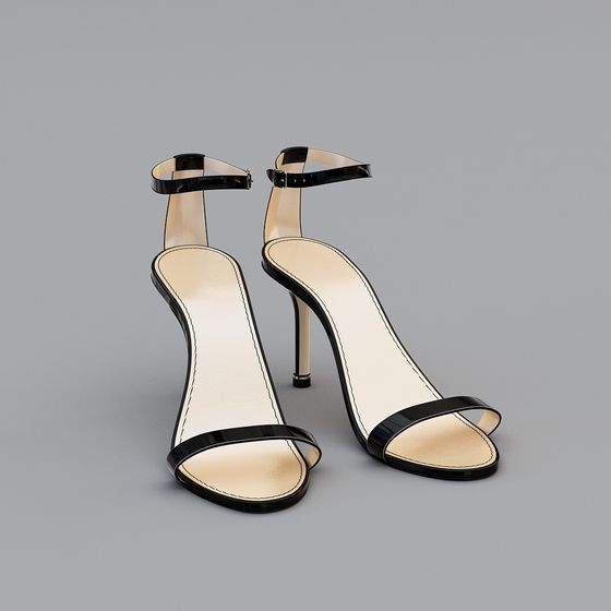 Elegant High Heeled Sandals 3D Model