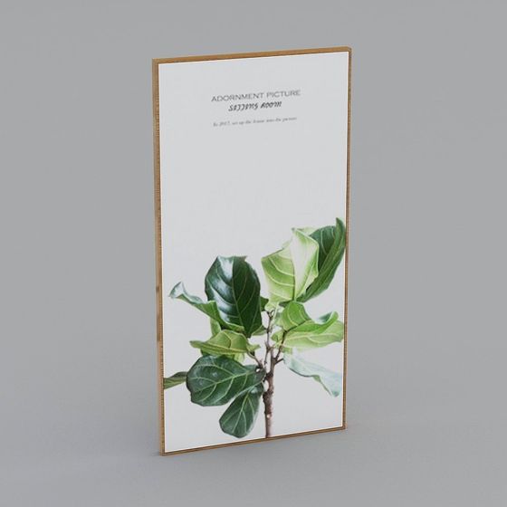 Lush Greenery Decorative Painting 3D model