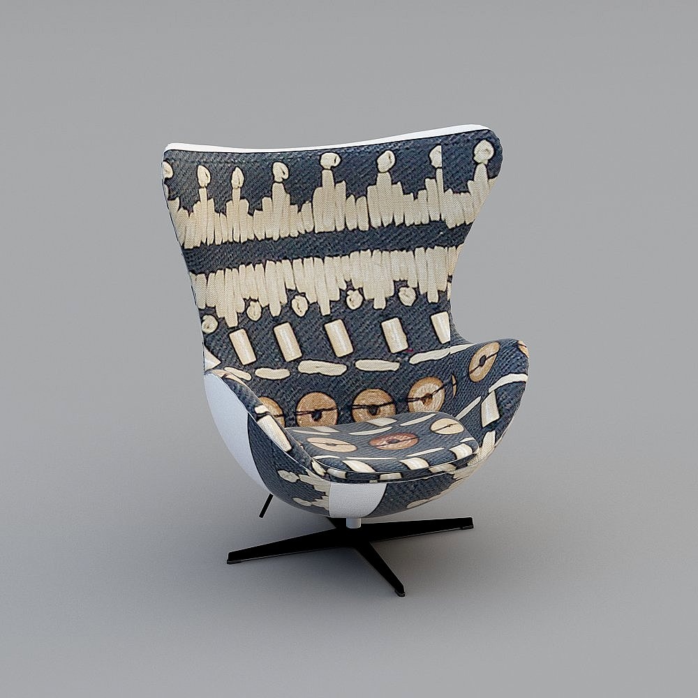 Sedia Lounge Blu Janet Fritz Hansen Uovo