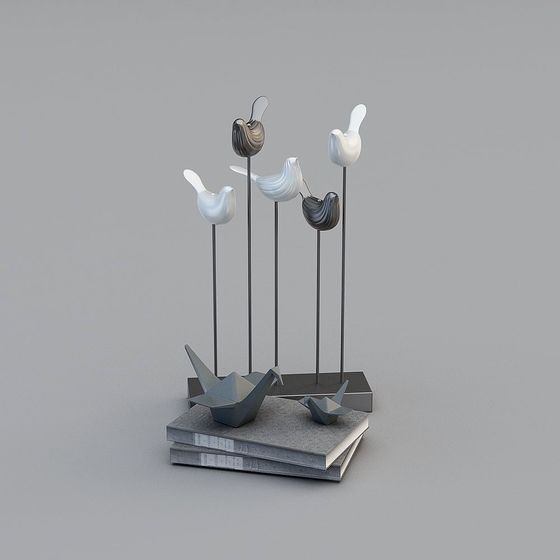 Paper Bird Art Display 3D model