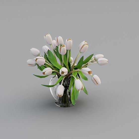 Stylish Tulip Bouquet 3D model for Creative Projects