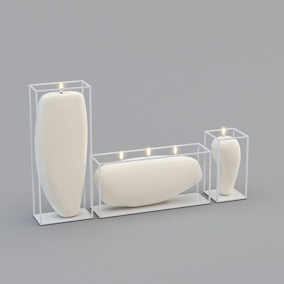 Elegant Minimalist 3D Candle Model