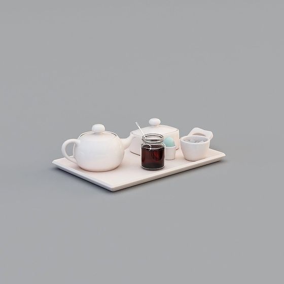 Charming Minimalist Tea Set 3D model