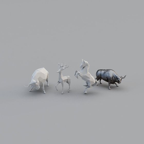Wild Spirit Animals 3D model for Creative Projects