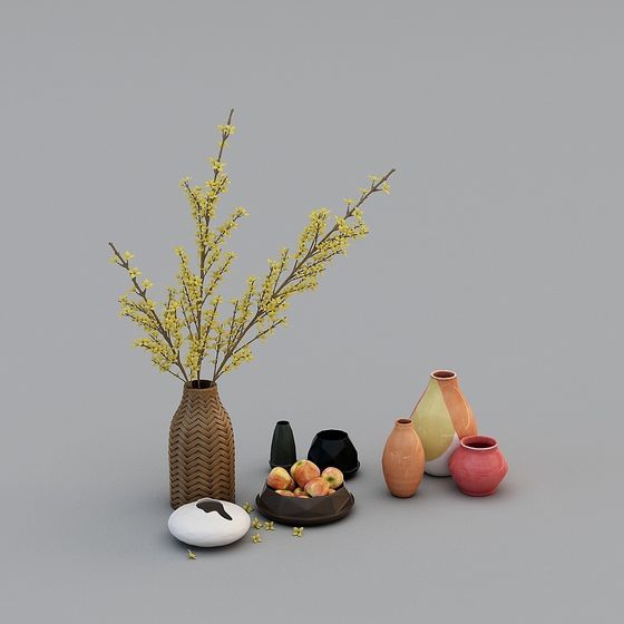 Colorful Spring Vases 3D model