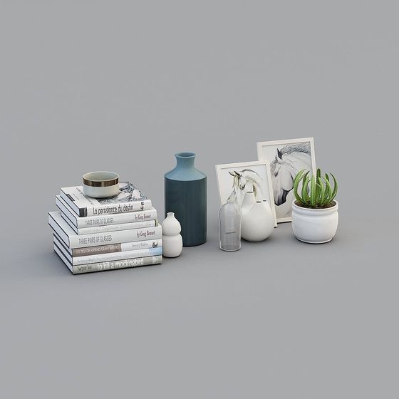 Still Life on Bookshelf 3D model