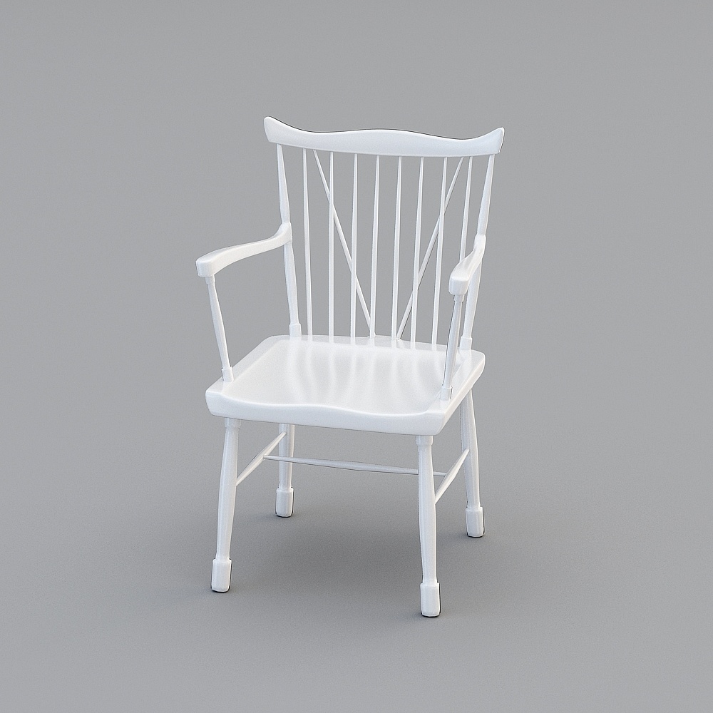 Simple European White Back Against the Chair - Accent Chair