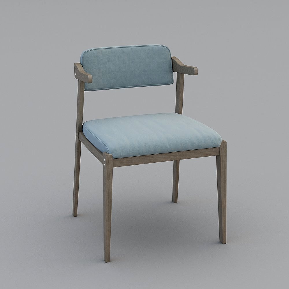 新中式藍色背靠椅