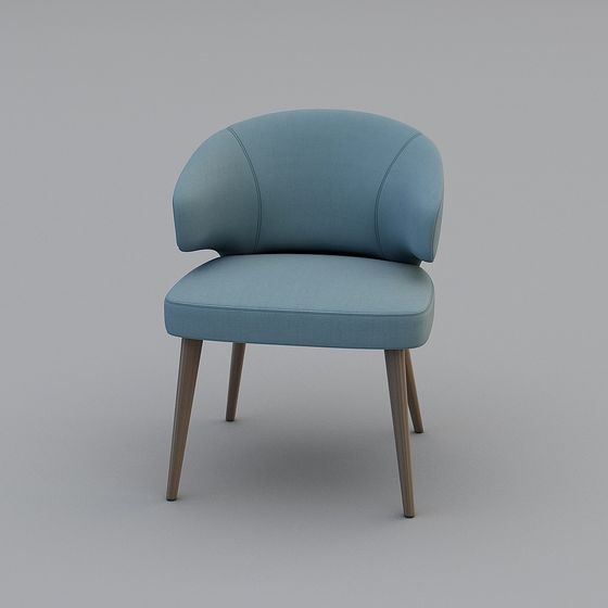 Elegant Curved Chair 3D model