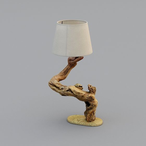 Root Table Lamp 3D model - Nature Meets Modern Aesthetics