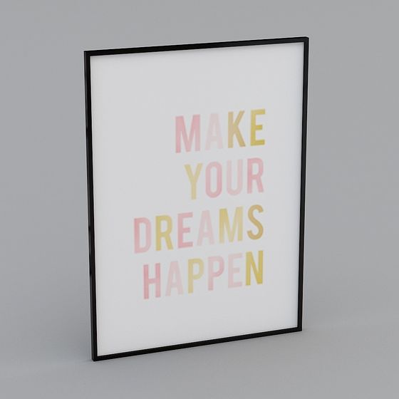 Inspirational Poster 3D model for Creative Spaces
