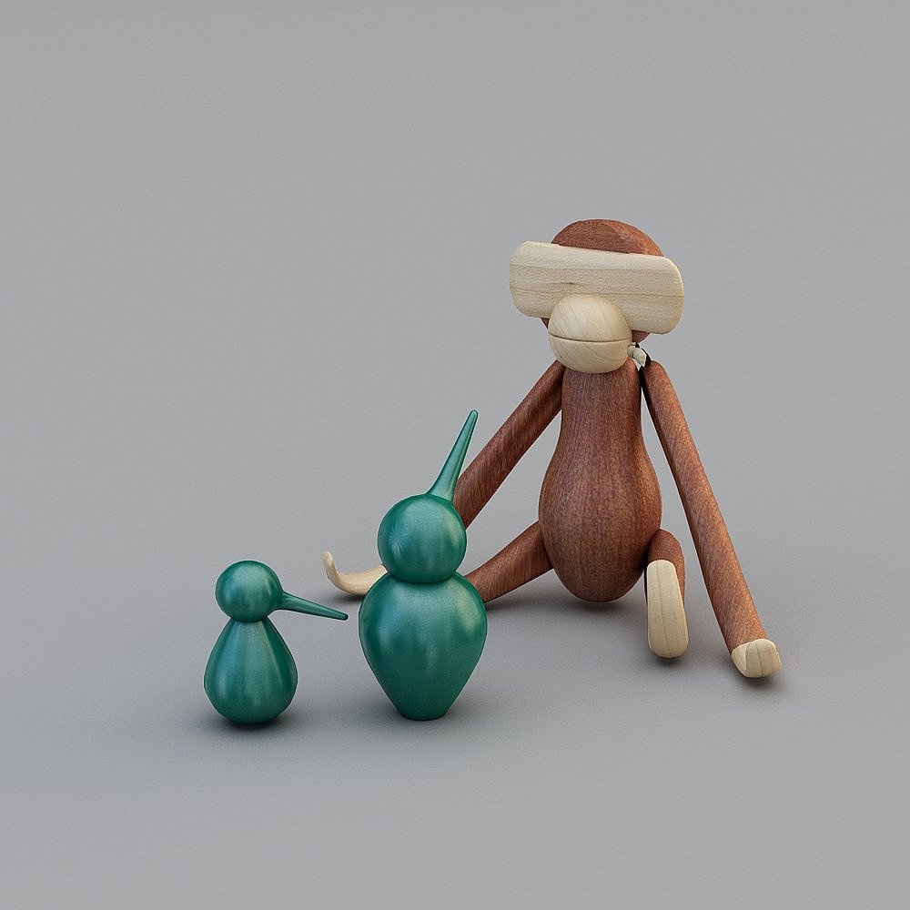 Monkey in Virtual Reality 3D model