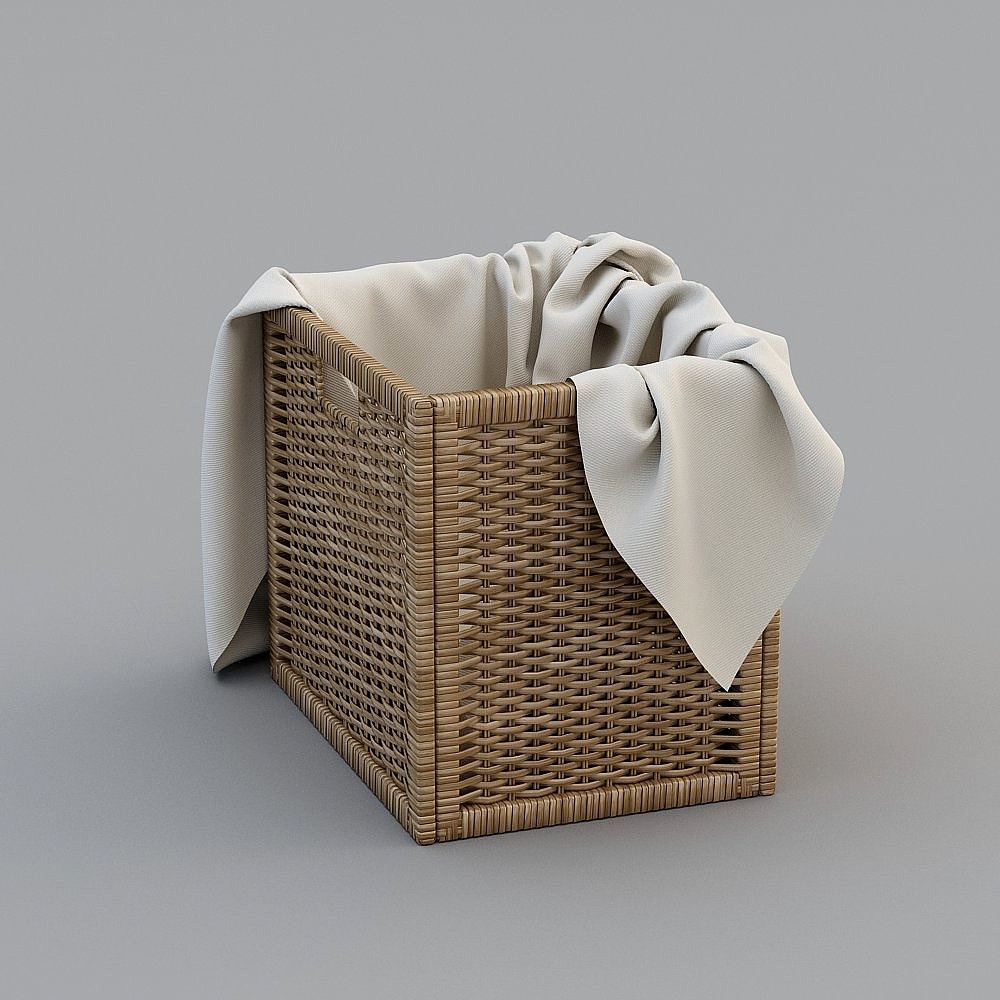 Woven Storage Basket 3D model for Elegant Interior Design