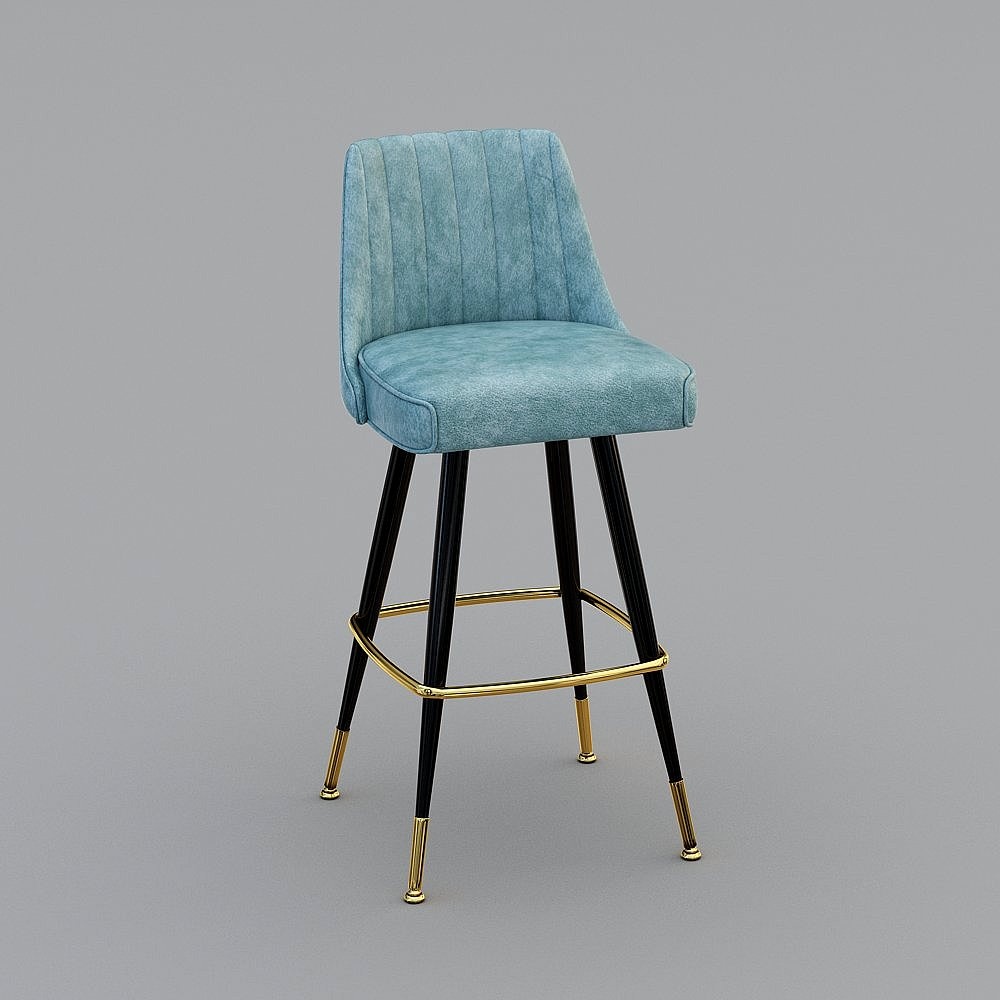 Nordic blue bar chair