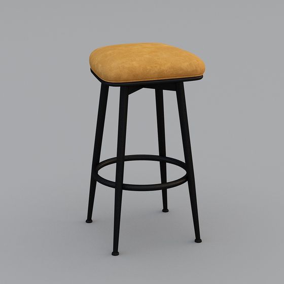 Elegant Minimalist Bar Stool 3D model
