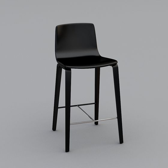 Elegant Minimalist Bar Stool 3D model