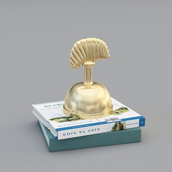 Elegant Golden Shell Decorative 3D model