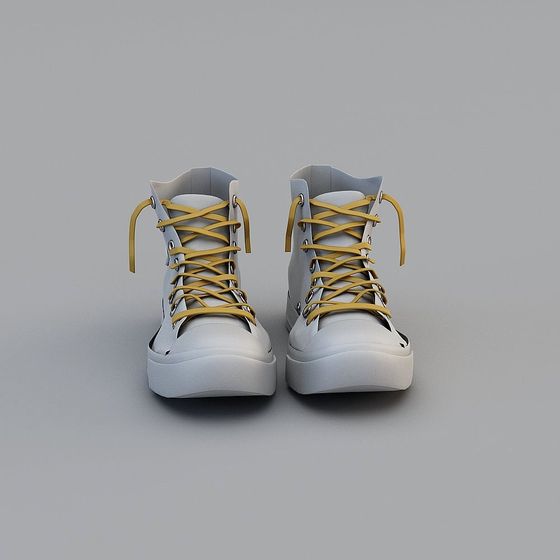 Stylish High-Top Sneakers 3D model