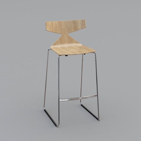 Modern Minimalist Bar Stool 3D model