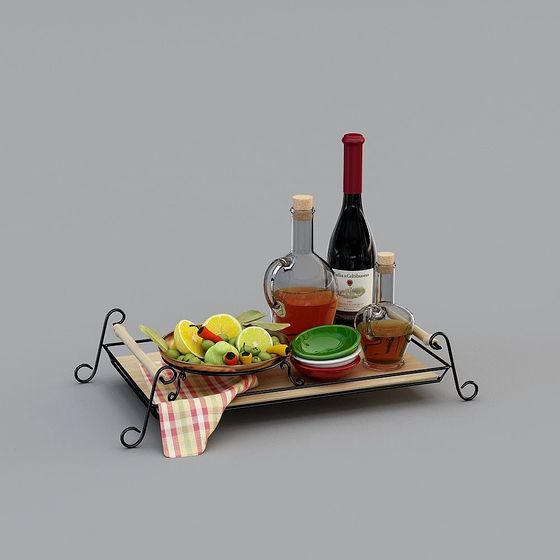 Italian Wine Party 3D Model - Low Poly with High Detail